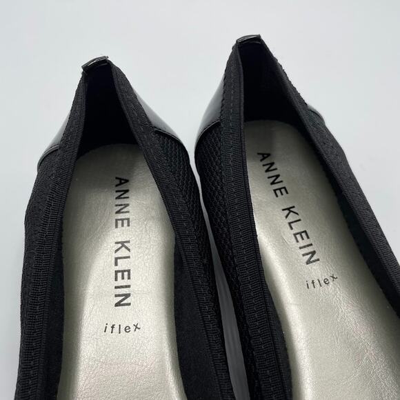 Anne Klein Iflex Size 9 Black Unice Ballet Flats Cap Toe Slip On Comfort Shoes - Picture 7 of 9